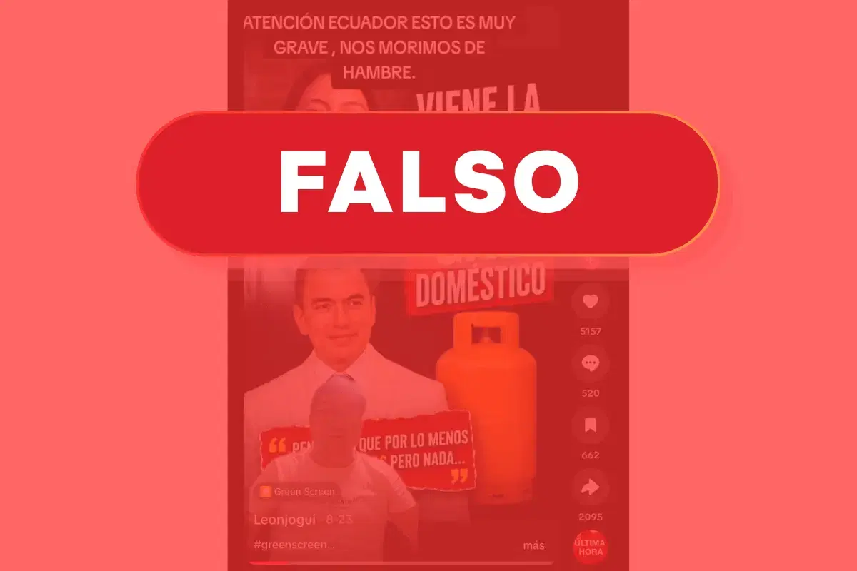 Falso rumor sobre eliminación del subsidio al gas doméstico en Ecuador